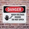 Signmission High Voltage Inside Do Not Open Danger Sign, Plastic, 10in W x 7in L, 2PK OS-2PACK-DS-P-710-L-1333 - alternate 7